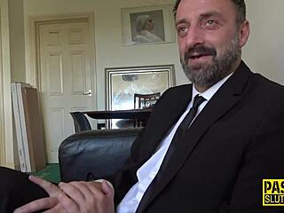 tattooed lesbians punish cute teen with strapon after toys