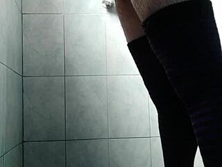 masturbating with stockings in a steamy solo session