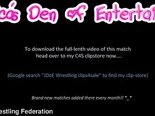 2 vs 1 Bra and Panties Strip-Wrestling: Roxi Keogh vs Charlotte Anderson, Loser in Diaper!
