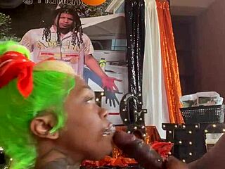 happy birthday, here's a sloppy ebony blowjob on big black cock webcam 😘 monster fun