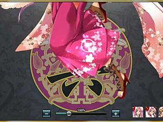 gif shows sun ce in wedding kimono from shinryuu kishi game