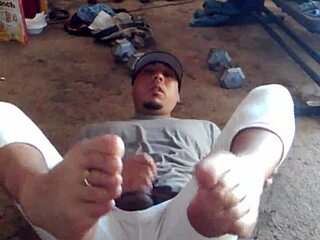 Gay Boy Playing Solo with Intense Action