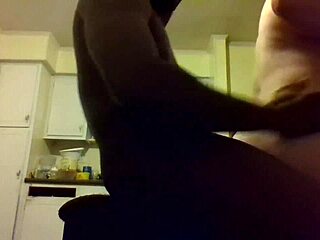 In the kitchen, I undress with my partner, ready for intense fucking with big asses