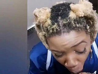 Ebony Tries Not To Get Caught Sucking Dick In Elevator