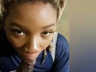 Ebony Tries Not To Get Caught Sucking Dick In Elevator