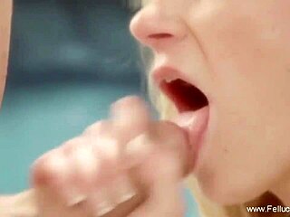 blonde and brunette suck cock with handjob and swallow cumshot expertly!