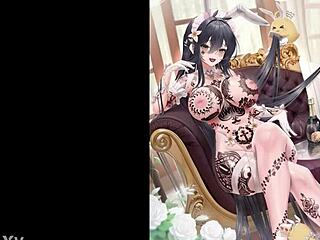 ahegao hmv takes big black cock in interracial hentai action.