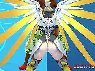 Mercy shows off her big ass in cartoon porn