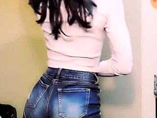 ebony teen dancing in tight shorts