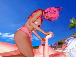 3d hentai pink big tits big ass futa rides to orgasm