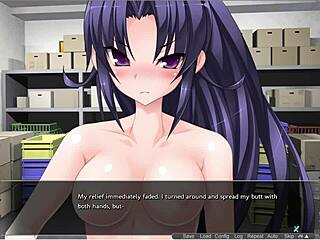 Pretty swordswoman protects step cousin in anime hentai blowjob game