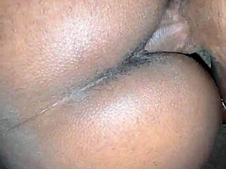 Ebony step sister gets creampie in wet pussy.