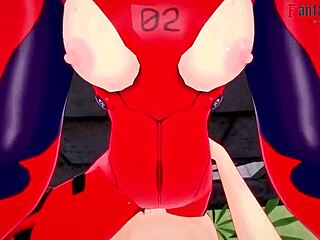 Asuka in Mecha Suit Gets Nailed POV in Neon Genesis Evangelion Clip