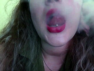 Look at This Cute Blonde Painting Lips Red with Cigarette! Hope You Like It!