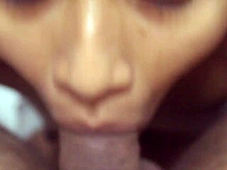 Latina Sucks Dick and Gets Cum on Tits!