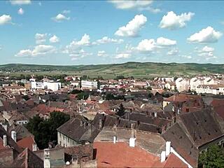 A top view of sibiu romania, showcasing european romanian tourist attractions