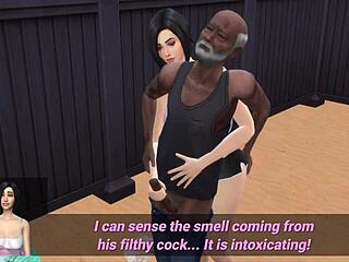 बेवफा बीवी पति के सामने बेघर आदमी से चुद रही - ddsims