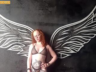 Albino girl trains for anal sex in photo session