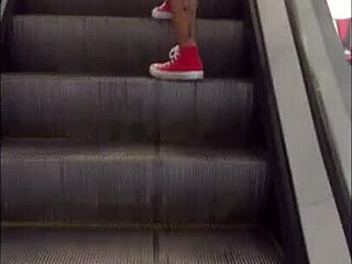 Milly Lascy walks with vibrator in shopping