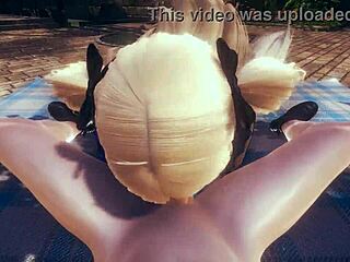 Exploring Genshin Impact hentai with Fischl's POV blowjob and facial cumshot action.