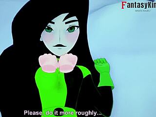 Cute brunette Shego bangs Kim Possible in wild hentai action for free