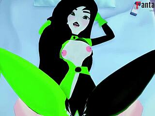 Cute brunette Shego bangs Kim Possible in wild hentai action for free
