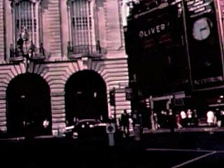 Black on black retro vintage antique scene