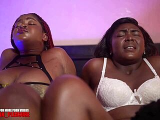 Two sluts from the ranch give blowjobs with big tits and asses 😈