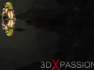 This young queen gets pounded hard by a green monster!