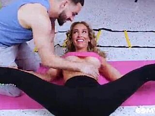 Workout session turns steamy as Briana Banderas rides hard for cum.