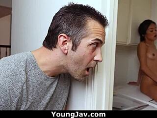 Asian Jade Kimiko teases with dildo in steamy play.