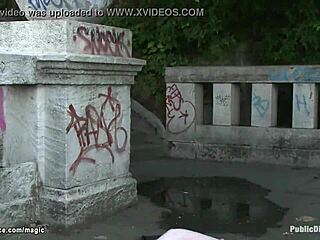 Pale British Slave Whipped In Public Outdoor Domination