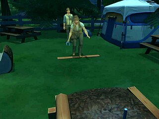 wild blonde rough anal fuck in forest campsite