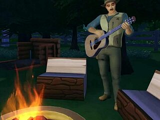 wild blonde rough anal fuck in forest campsite