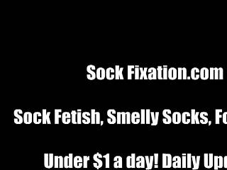 humiliated slave for smelling mistress's stockings and feet in pov