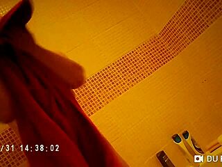 Spy cam catches nude tits in the shower, so hot!