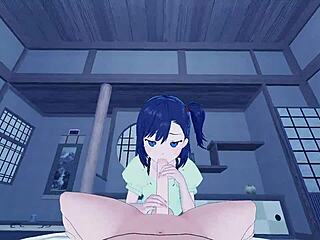 POV midnight banging with Hikage Miyauchi in wild doggystyle action.