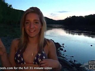 Holy crap! Luna strips naked outdoors for pre-Fourth of July fun!