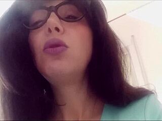 Smokin hot brunette babe in miniskirt teases private fetish