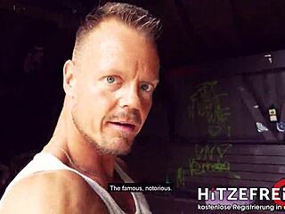 random guy bodo meets milf jana schwarz in the park for a casual date