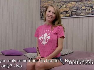 Sweet virgin Gwyneth Petrova, ready to lose it to older guy?