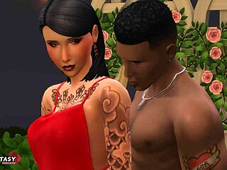 Blacklove in The Sims 4, Ulrikefaust bends over for that massive rod!