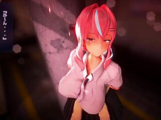 Jk babe rides hard for wild hentai creampie!