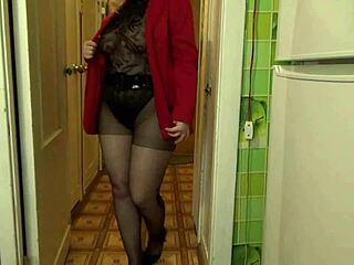 milf striptease in pantyhose and heels.
