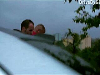 Girl Hangs Butt Out Car Window for Public Gangbang Orgy!