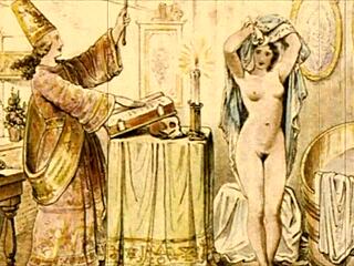 vintage erotic cartoon illustration with classic sensual charm.