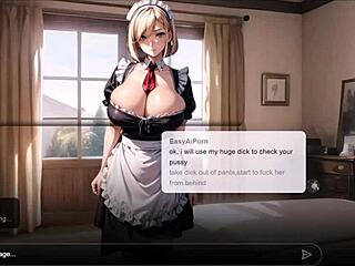 ब्लॉन्ड मेड बिग टिट्स मास्टर के साथ रोलप्ले करती है