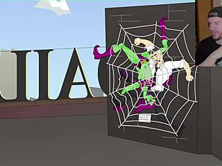 in this spider-verse gone wrong, the characters engage in uncensored hentai with creampies and costumes