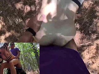 Karol Smith meets a fan in the forest for a casual encounter.