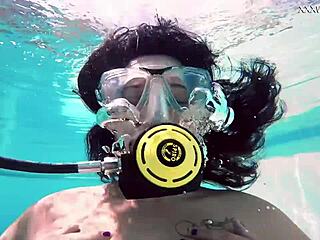 brita piskova enjoys a relaxing underwater session in the swimming pool